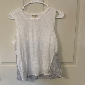 Anthropologie White and Blue Tank Top